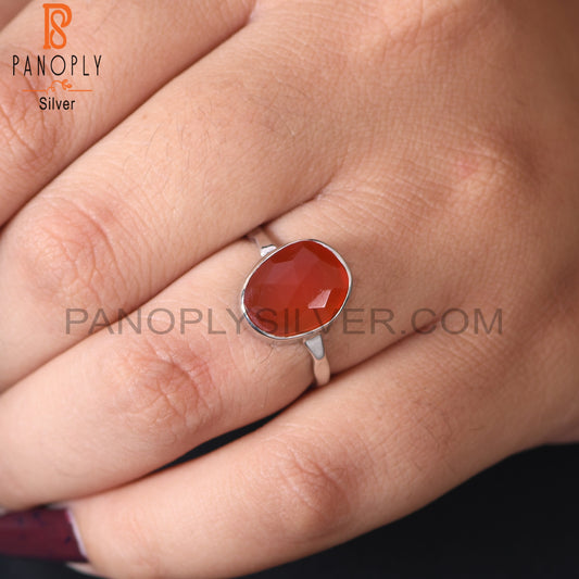 Carnelian Rough Gemstone Handmade Chalcedony Rings