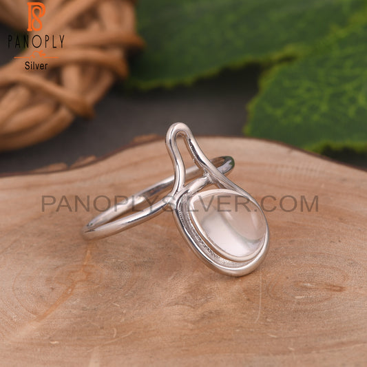 925 Silver Designer Crystal Quartz Pear Ring Jewelry