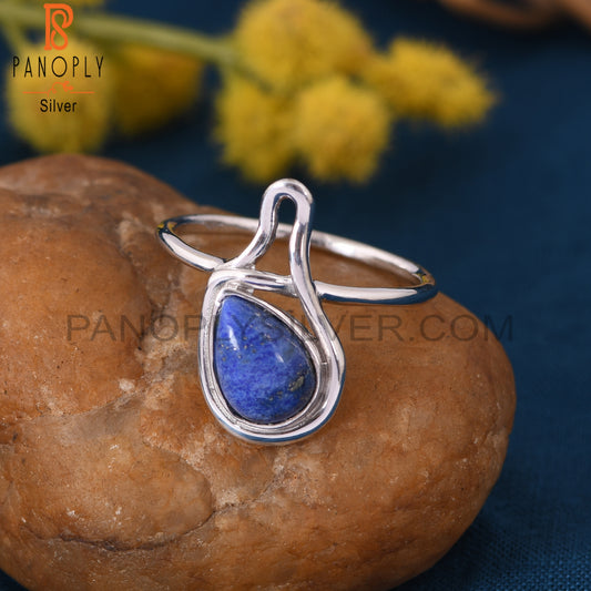 Nature Lapis Lazuli Inspired 925 Silver Ring Jewelry