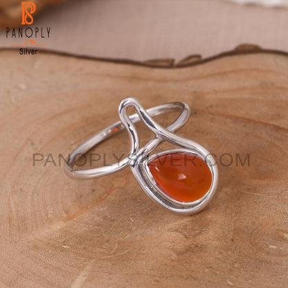 Red Onyx White Rhodium Plated 925 Silver Handmade Jewelry