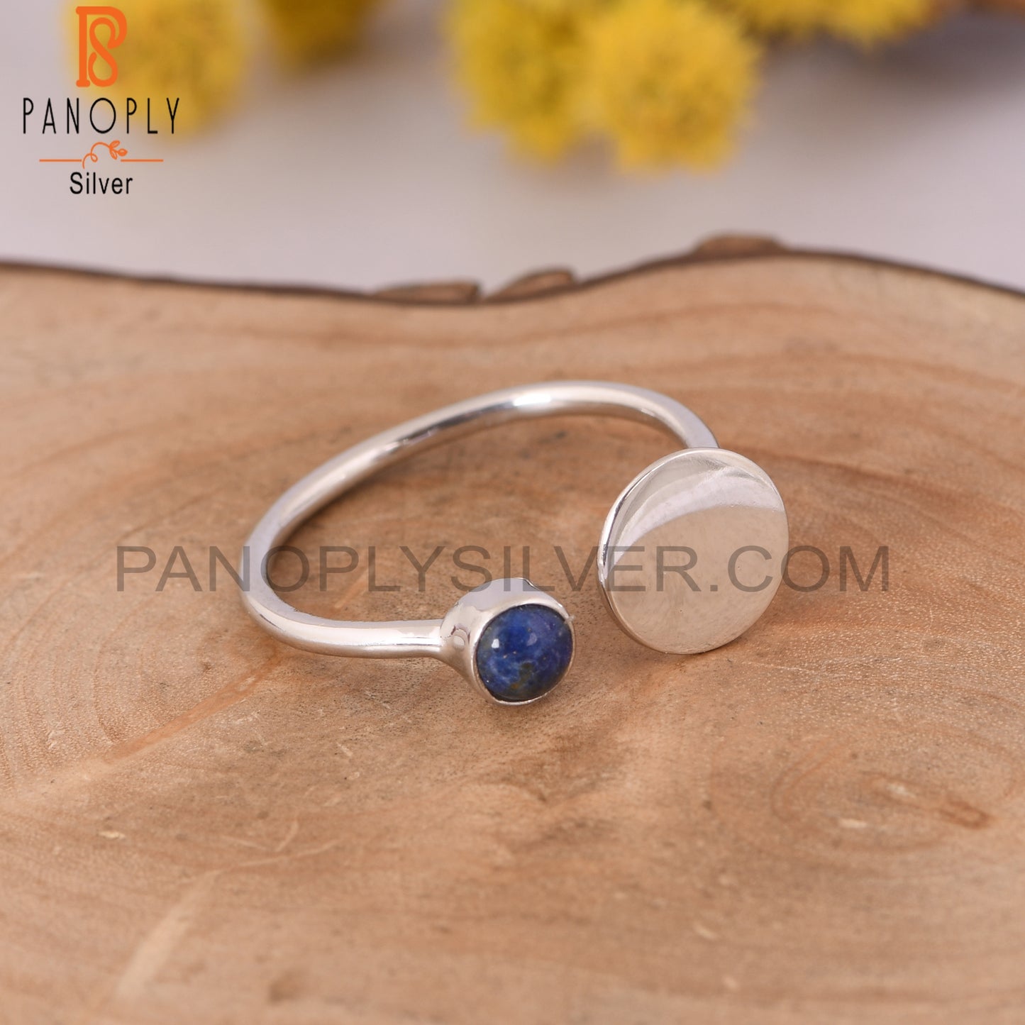 Lapis Lazuli 925 Sterling Silver Adjustable Pretty Minimalist Rings