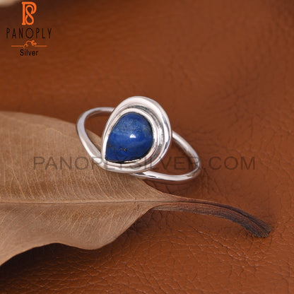 Lapis Lazuli Gemstone 925 Sterling Silver Ring