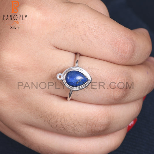 Natural Lapis Gemstone 925 Silver Rings Jewellery