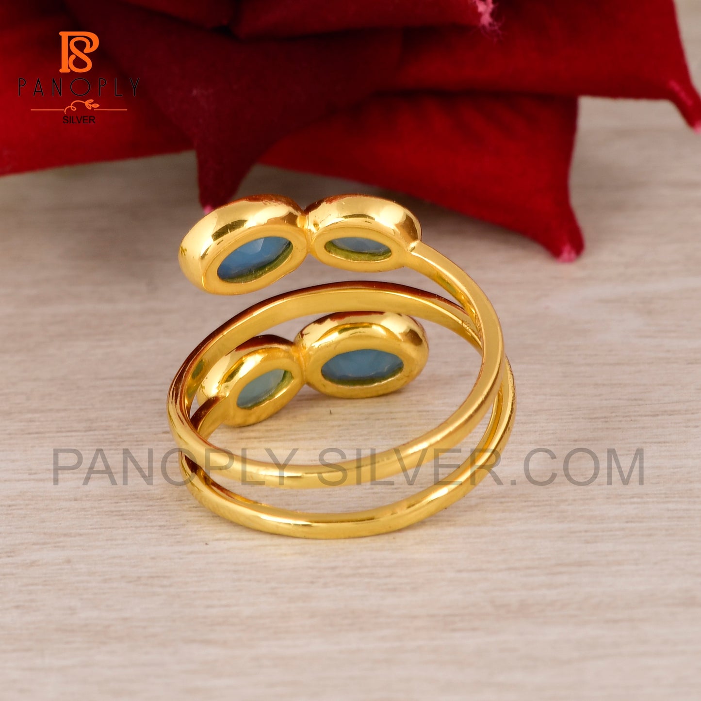 Wave 925 Silver 18k Gold Plated Ring