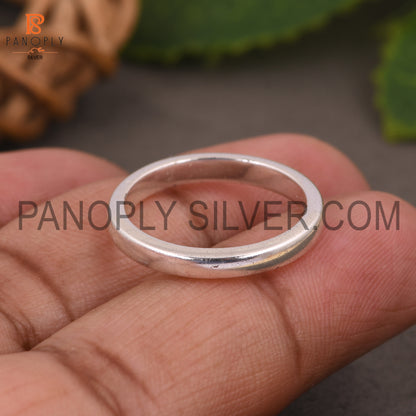 Solid 925 Silver Simple Band Thumb Ring For Men