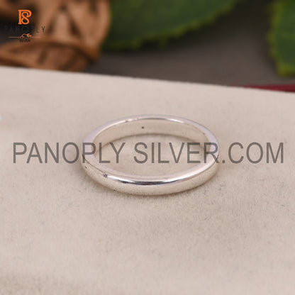 Solid 925 Silver Simple Band Thumb Ring For Men