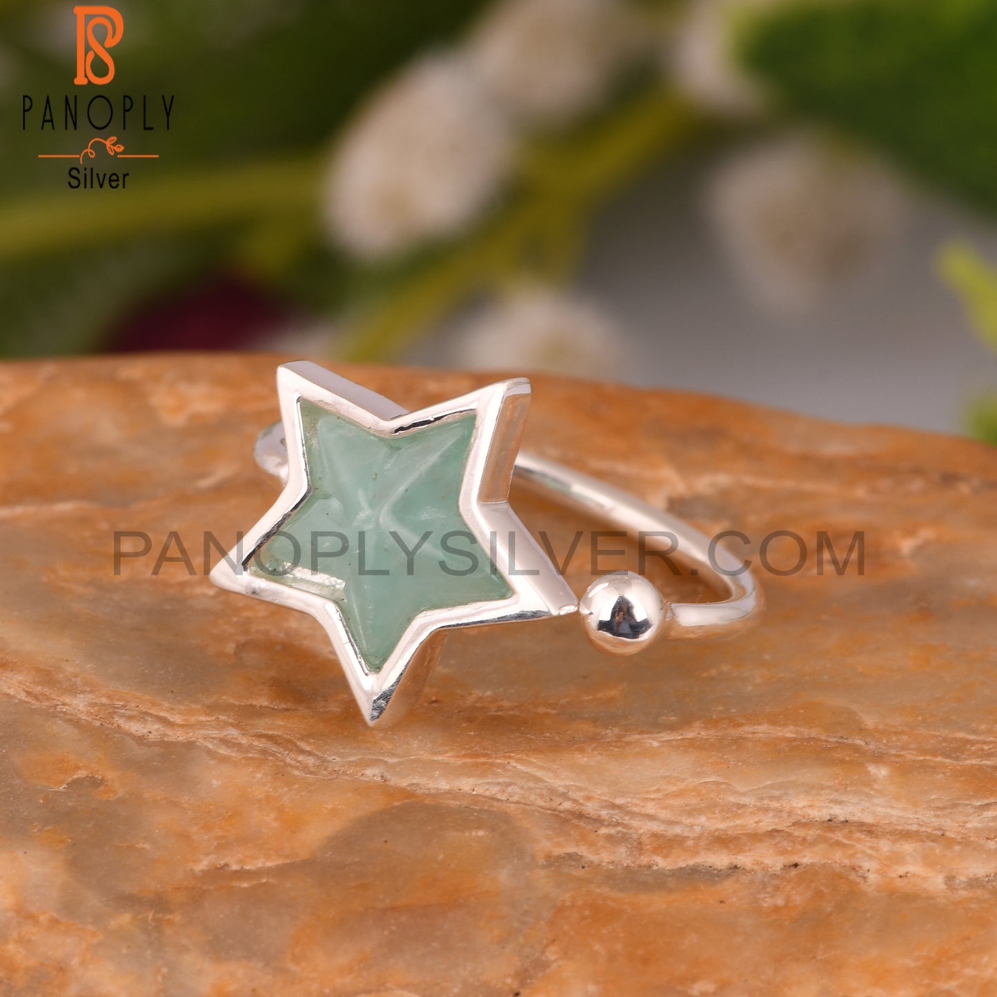 Amazonite Star 925 Sterling Silver Ring For Women