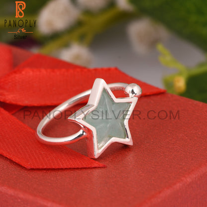 Amazonite Star 925 Sterling Silver Ring For Women