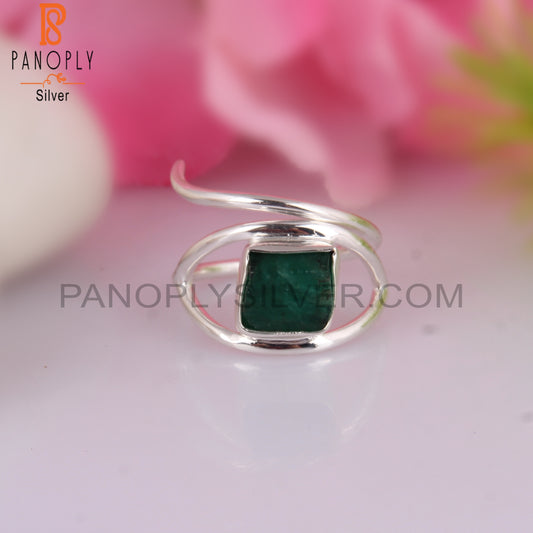 Green Emerald 925 Stamp Sterling Silver Rings