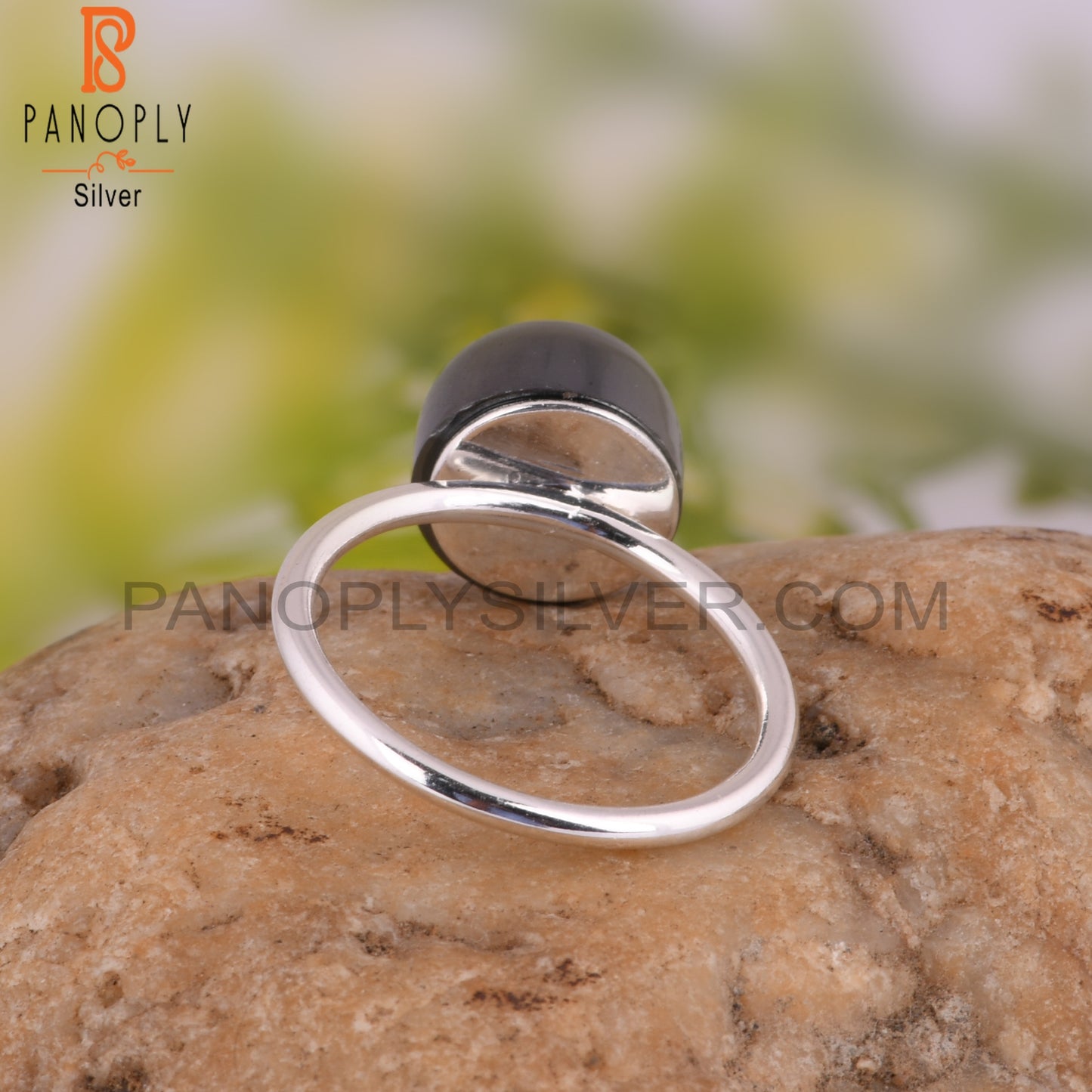 Hematite Round Shape 925 Sterling Silver Rings