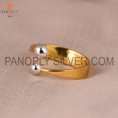 Hammered 925 Sterling Silver Gold Twist Design Band Rings