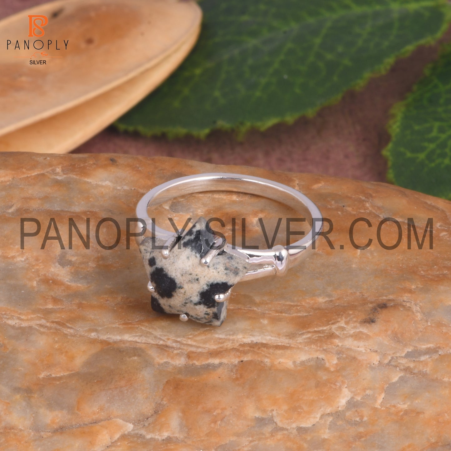 Dalmatian Jasper 925 Sterling Silver Star Rings