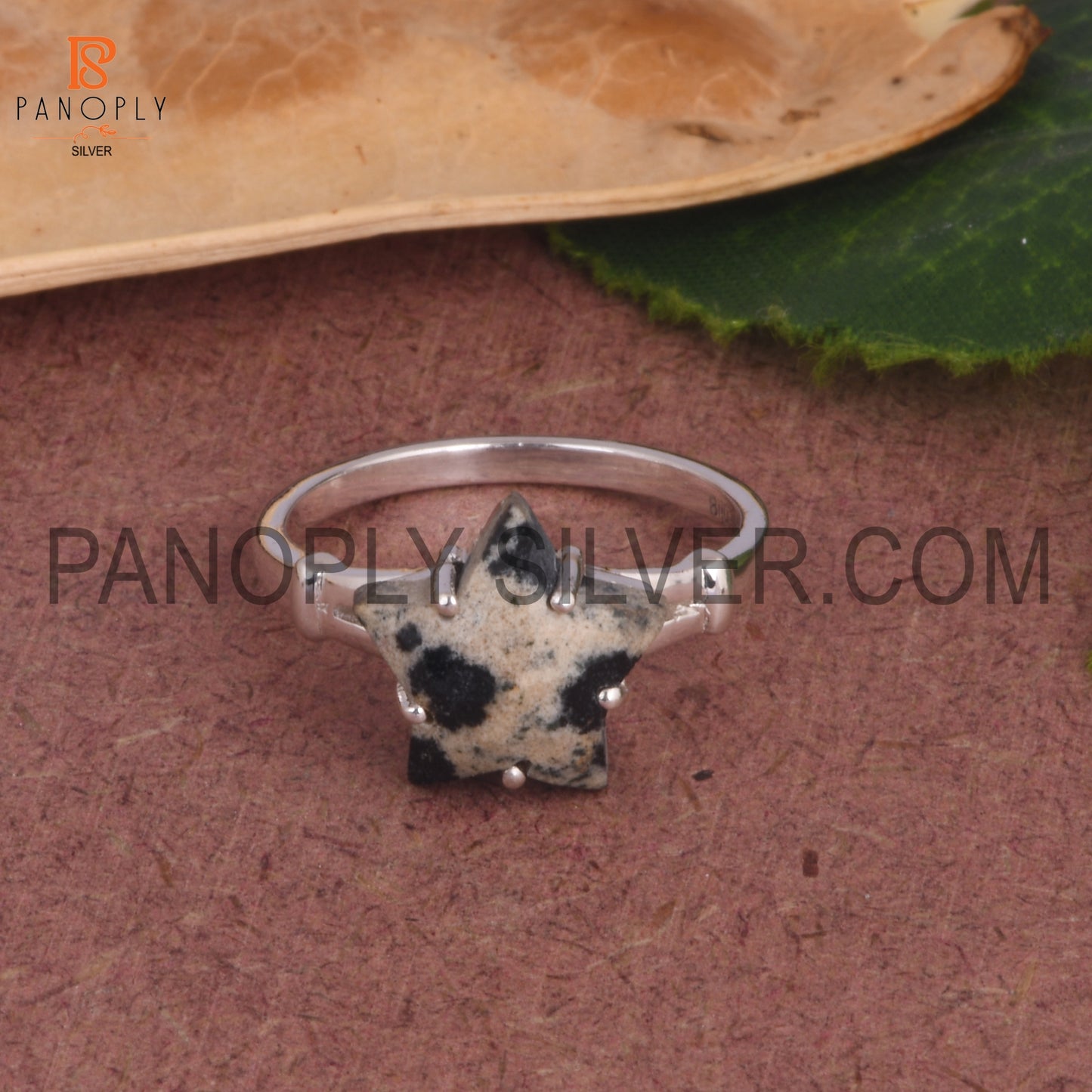 Dalmatian Jasper 925 Sterling Silver Star Rings