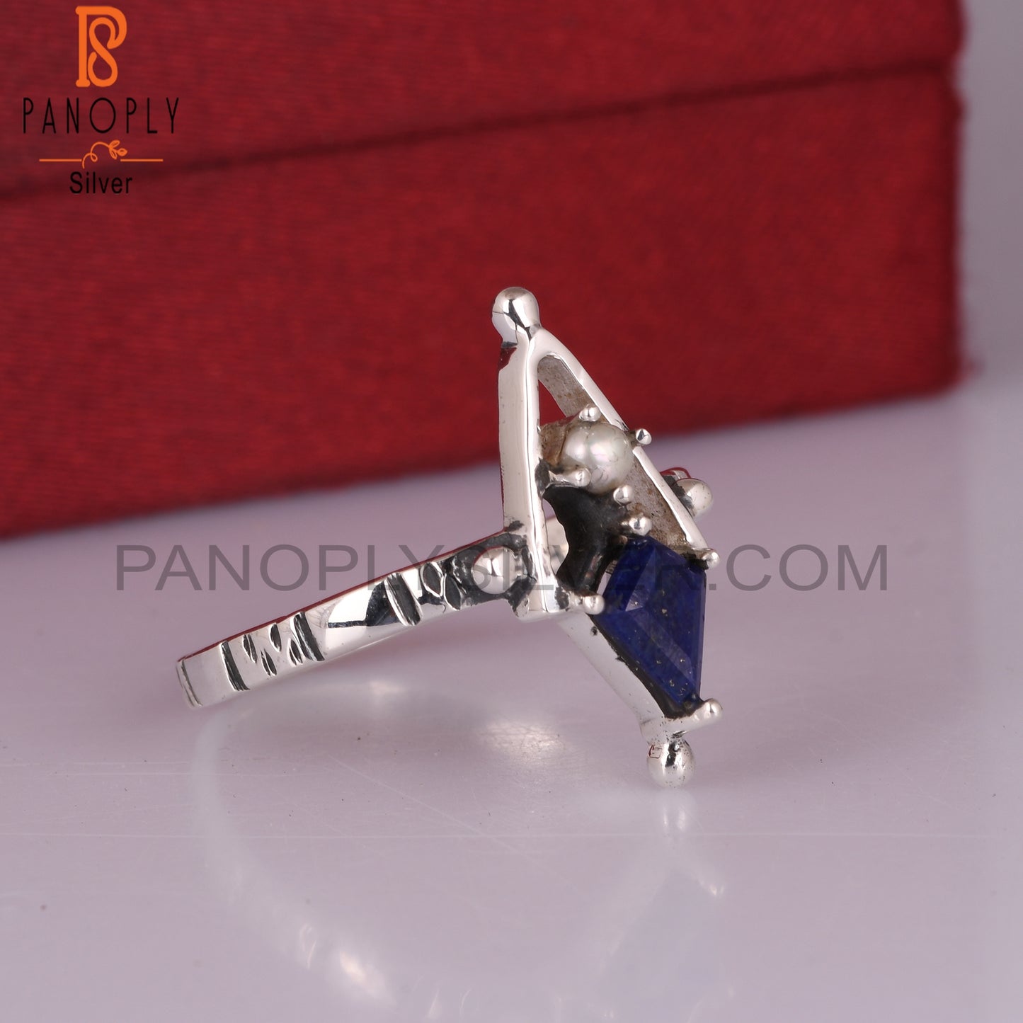 Lapis & Pearl Kite 925 Sterling Silver Ring