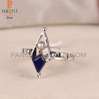 Lapis & Pearl Kite 925 Sterling Silver Ring