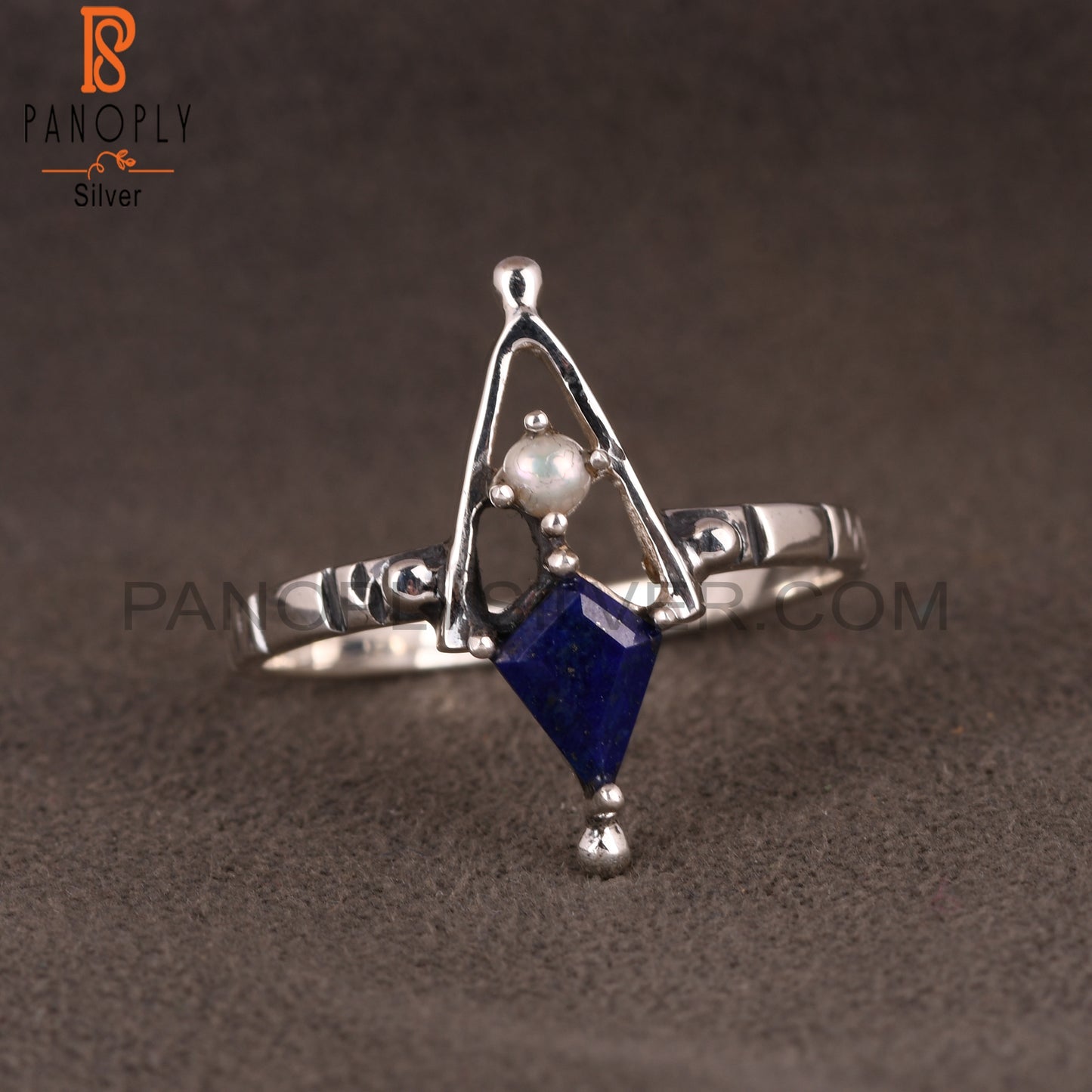 Lapis & Pearl Kite 925 Sterling Silver Ring