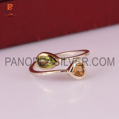 Genuine Gemstone Adjustable Ring For Teen Girls