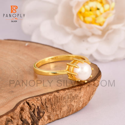 Pearl 18k Gold Plated Engagement Rings