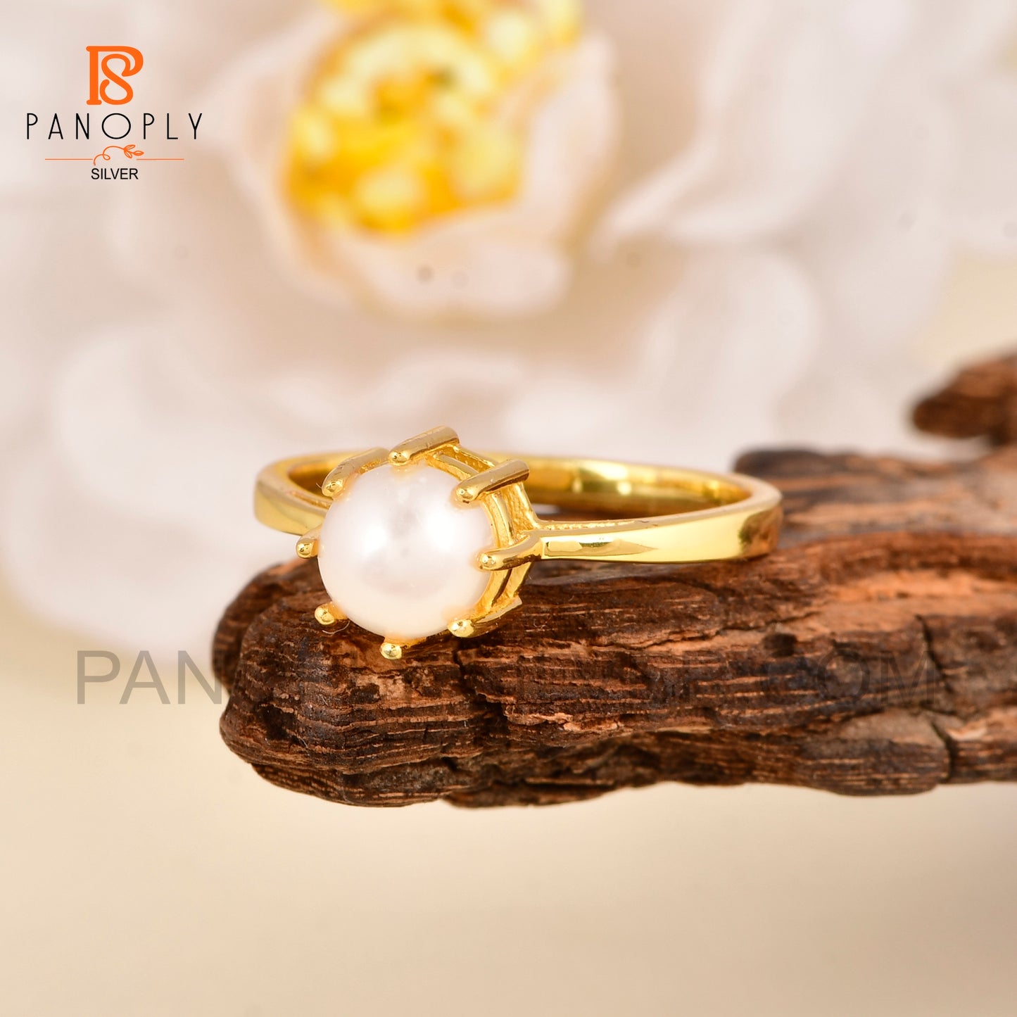 Pearl 18k Gold Plated Engagement Rings