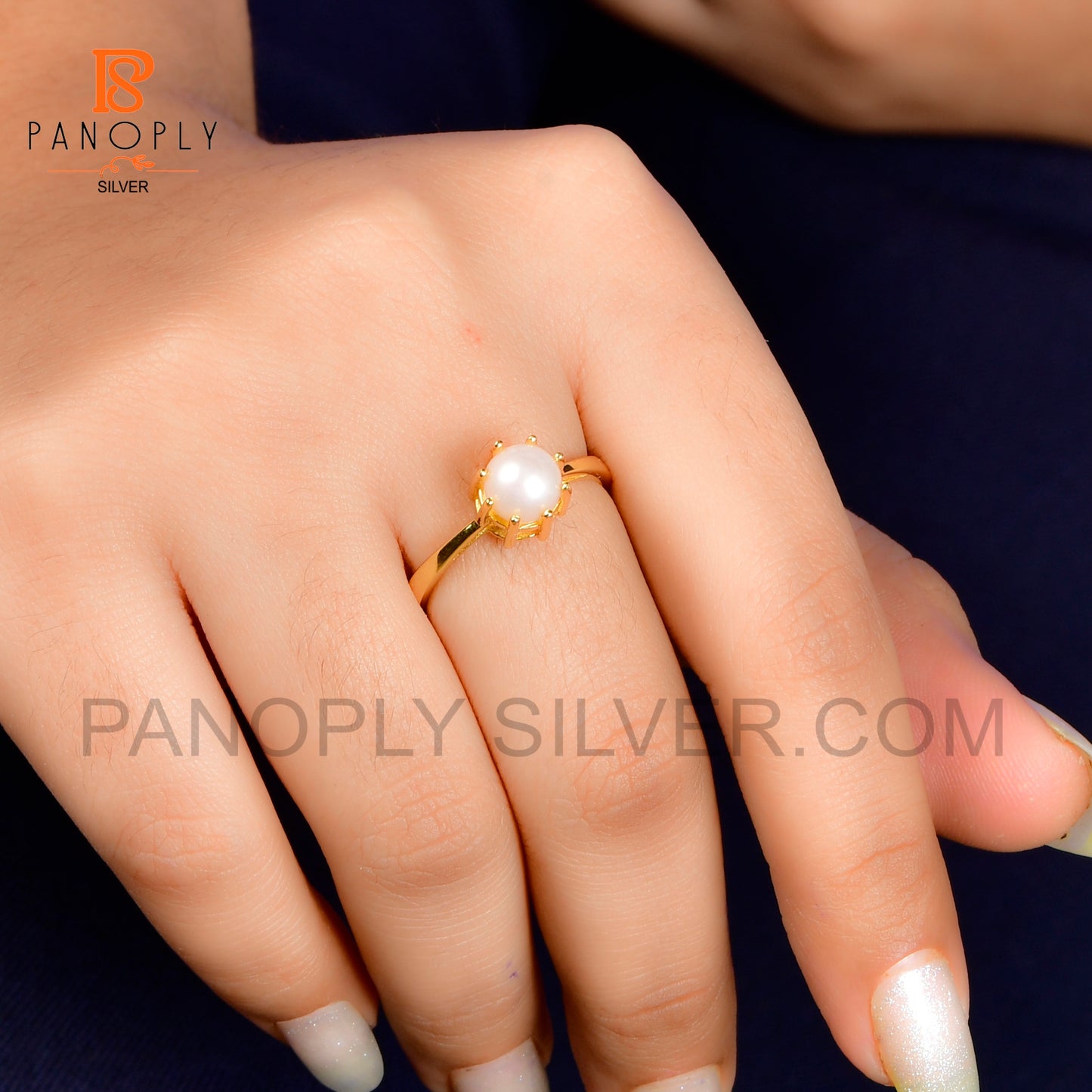 Pearl 18k Gold Plated Engagement Rings