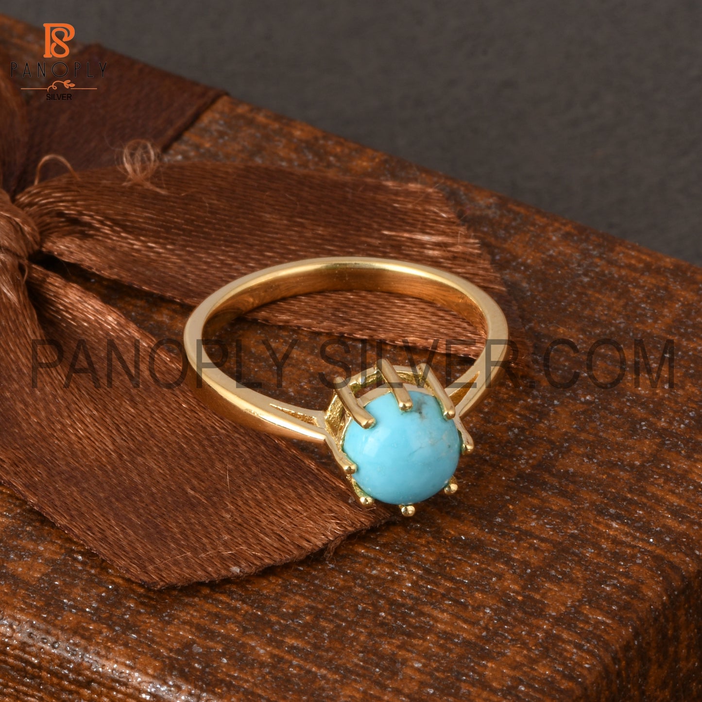 Arizona Turquoise 925 Quality Gold Rings