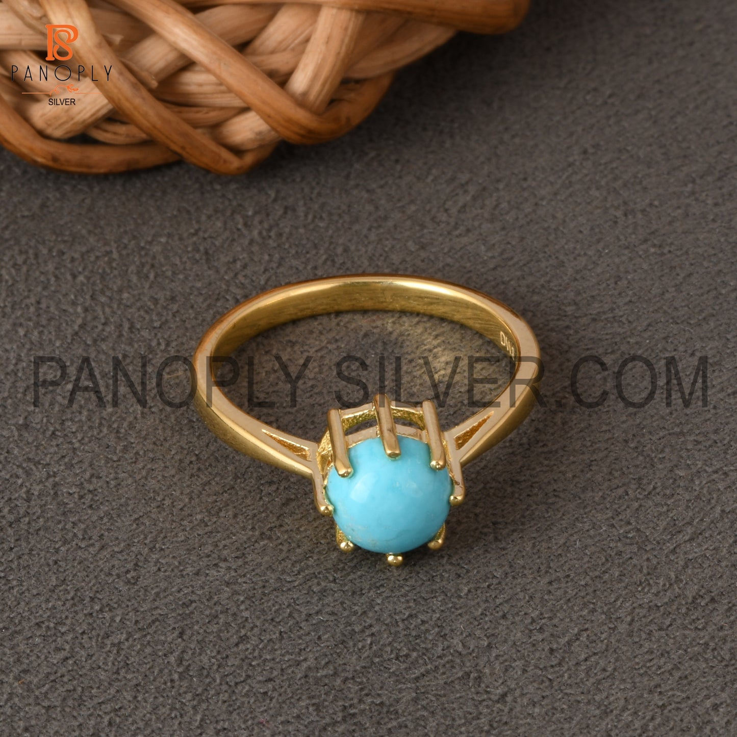 Arizona Turquoise 925 Quality Gold Rings
