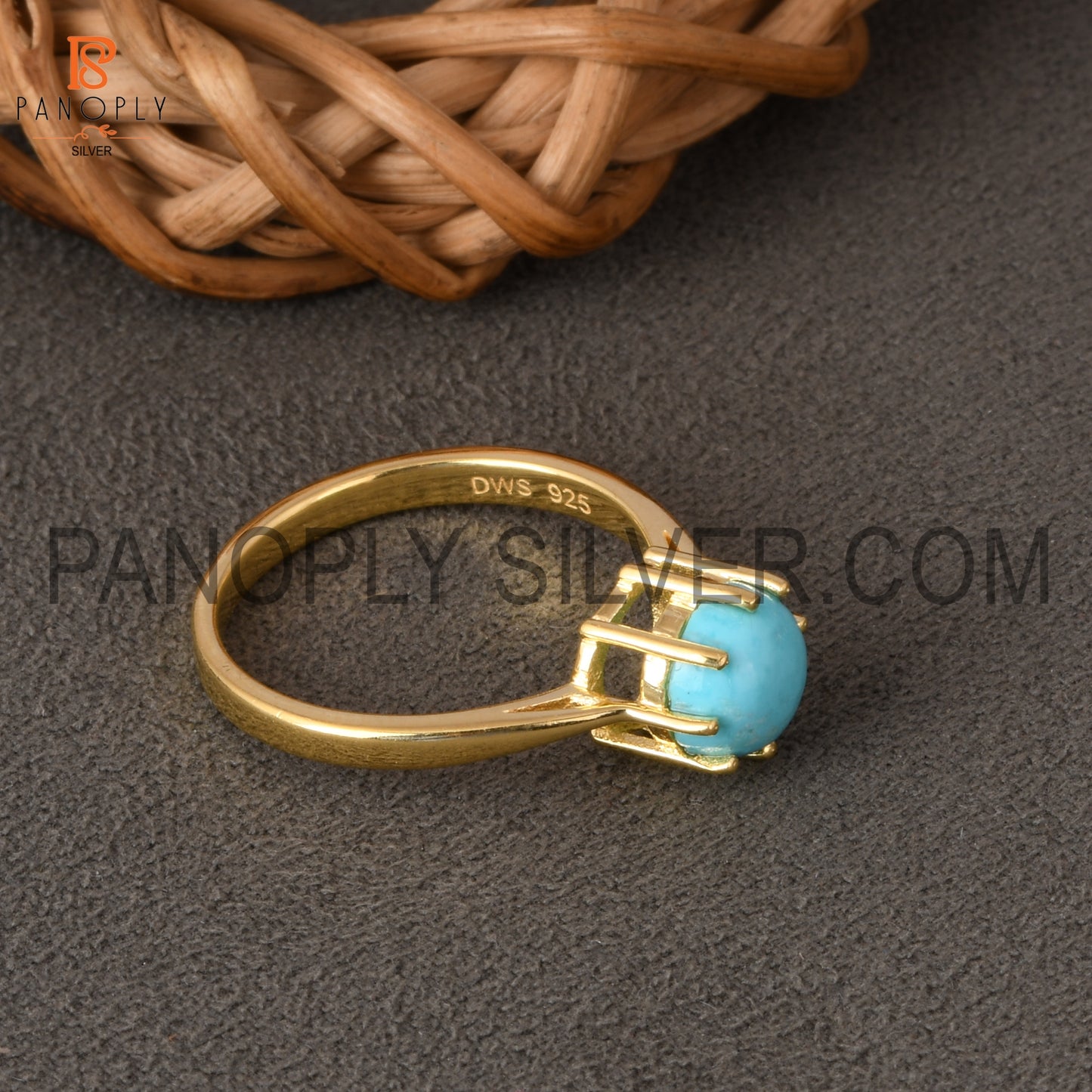 Arizona Turquoise 925 Quality Gold Rings