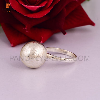 925 Sterling Silver Big Ball Rings