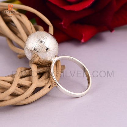 925 Sterling Silver Big Ball Rings