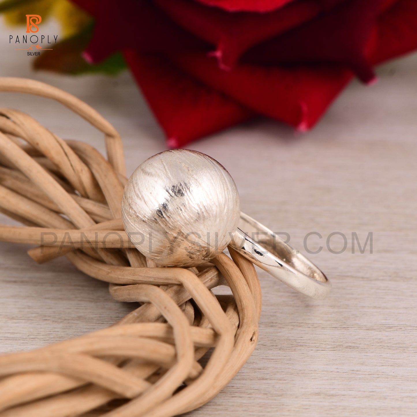 925 Sterling Silver Big Ball Rings