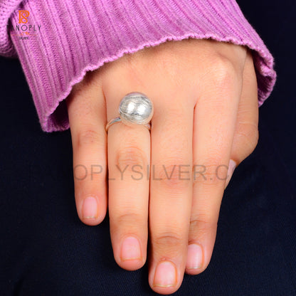 925 Sterling Silver Big Ball Rings