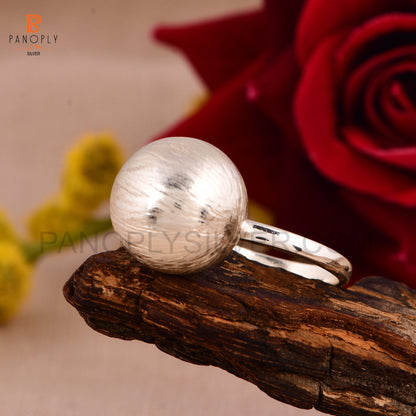 925 Sterling Silver Big Ball Rings