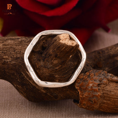 Sterling Silver Hexagon Shape Rings