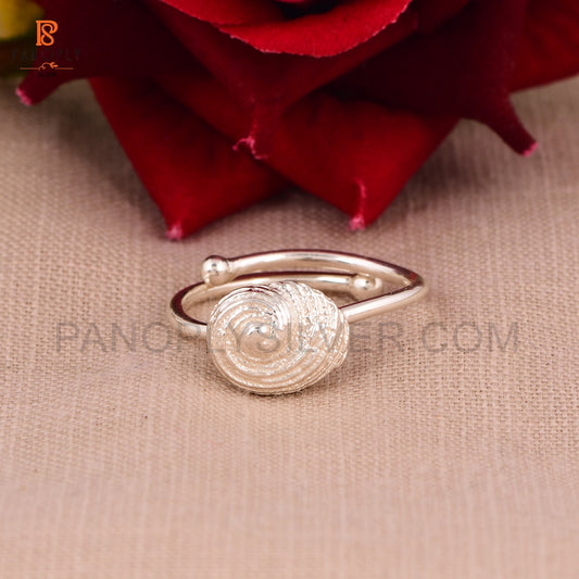 Sterling Silver Spiral Shell Adjustable Band Rings