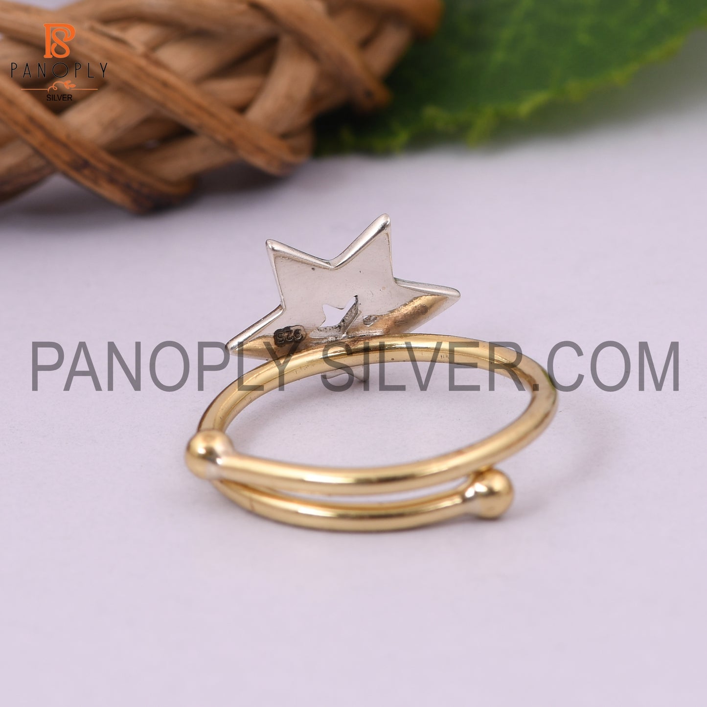 Two Tone Stackable Tiny Star Adjustable Toe Ring