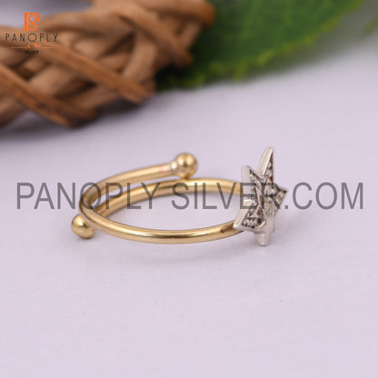 Two Tone Stackable Tiny Star Adjustable Toe Ring