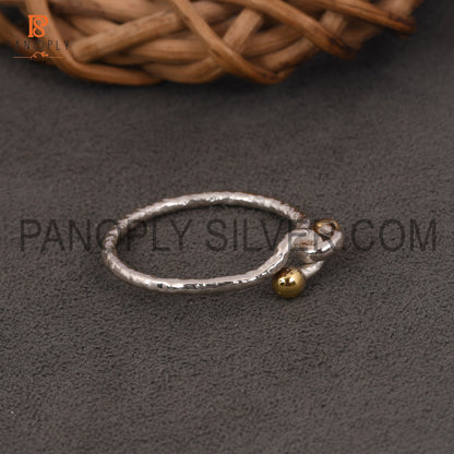 Two Tone knot 925 Silver Rings