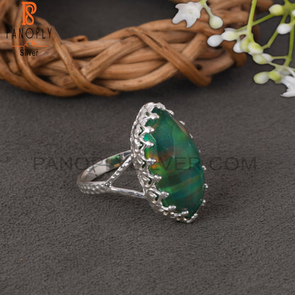 Aurora Opal Green Fancy 925 Sterling Silver Rings for Gift