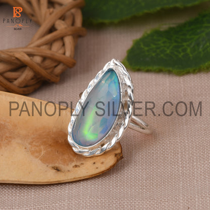 Unshaped Aurora Opal Sky Ring for Women