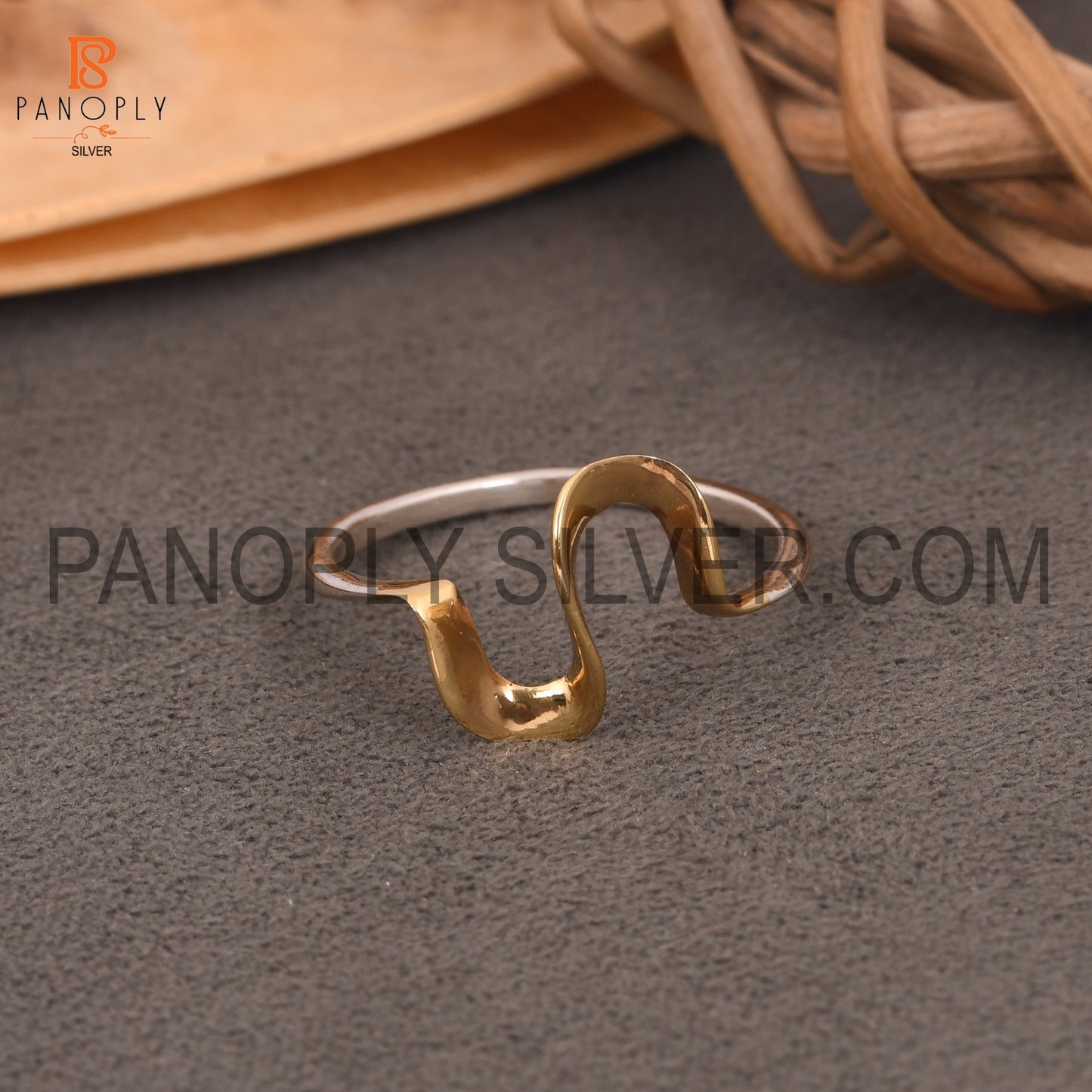 Wave Band Two Tone Rings For Girls