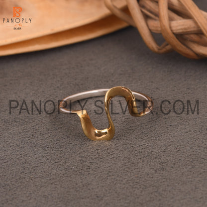 Wave Band Two Tone Rings For Girls