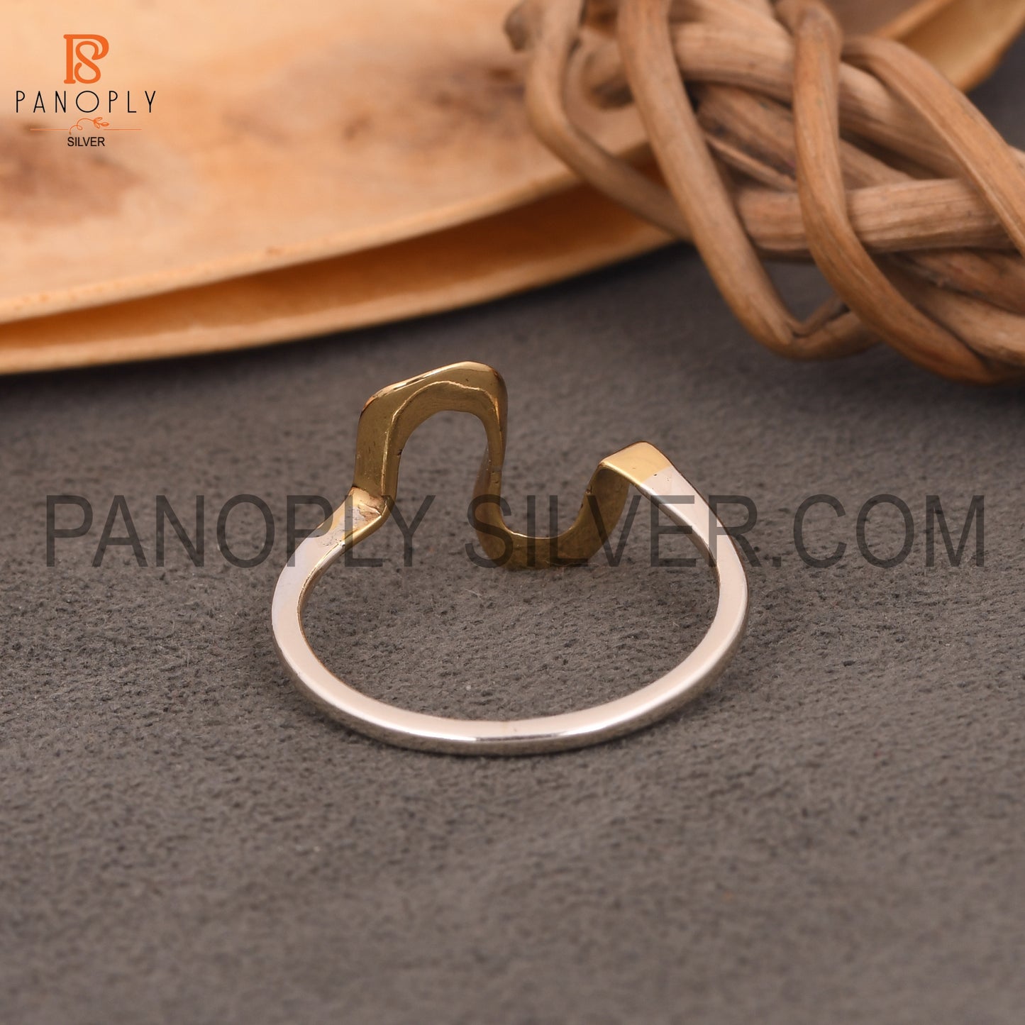 Wave Band Two Tone Rings For Girls