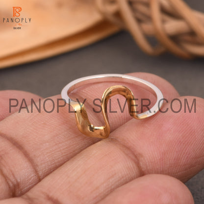 Wave Band Two Tone Rings For Girls