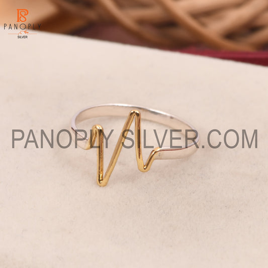 Heart Line Two Tone Rings For Girls