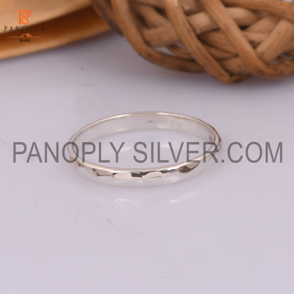 Hammered Band 925 Silver Ring Daily Wear Ring