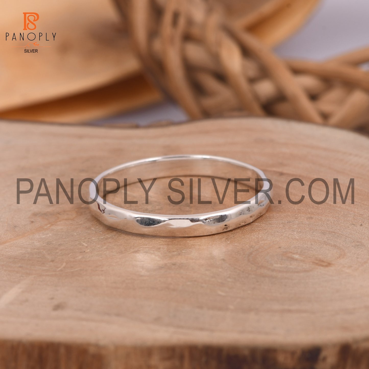 Hammered Band 925 Silver Ring Daily Wear Ring