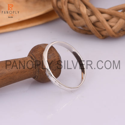 Hammered Band 925 Silver Ring Daily Wear Ring