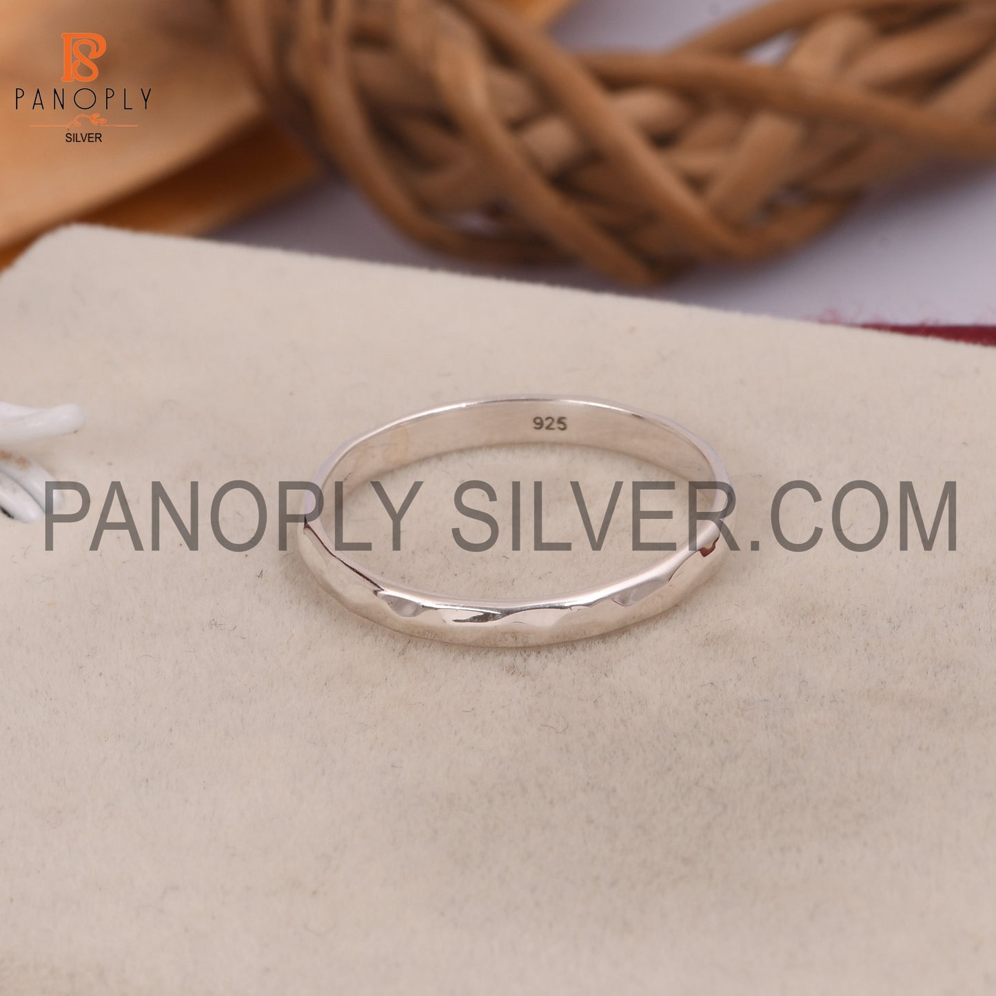 Hammered Band 925 Silver Ring Daily Wear Ring