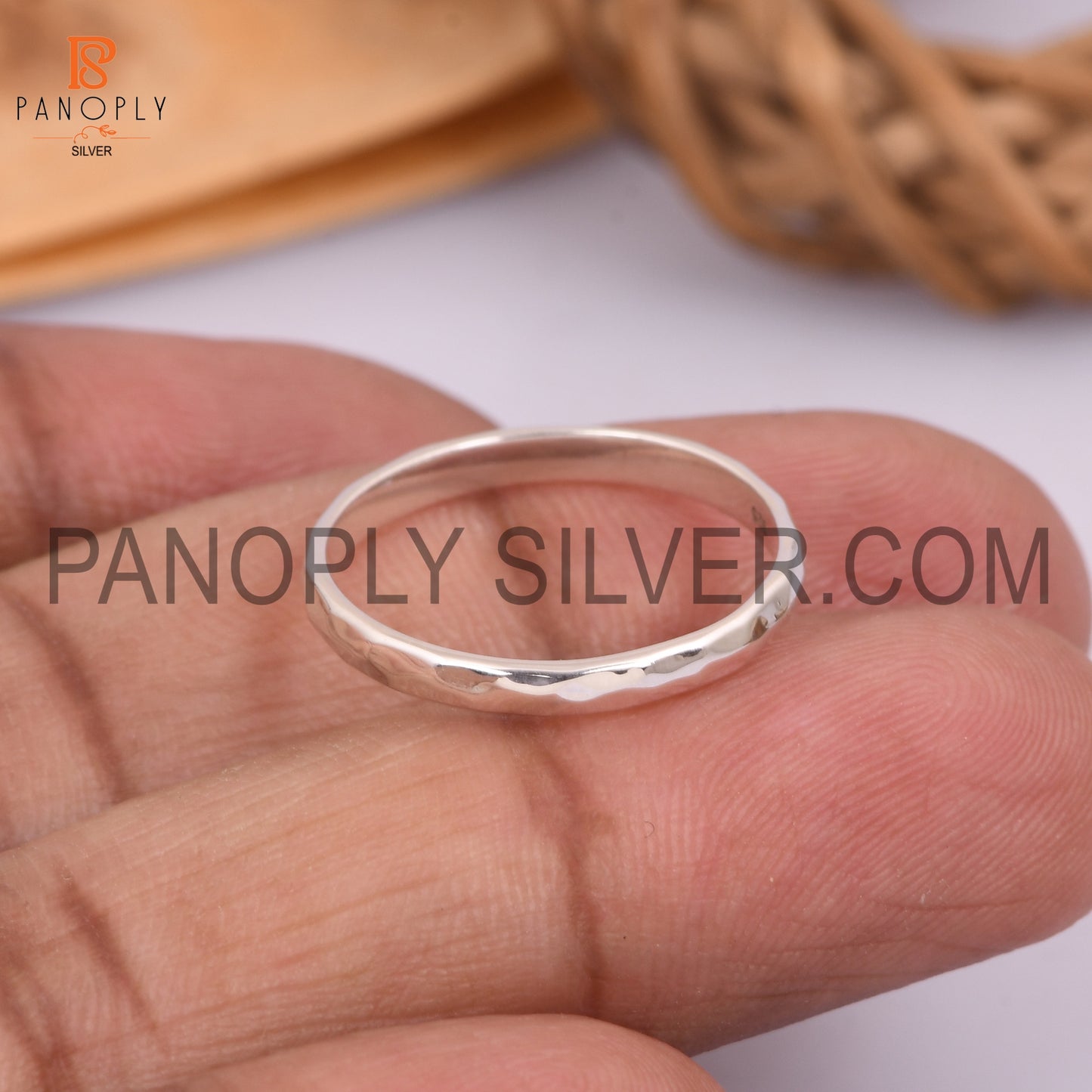 Hammered Band 925 Silver Ring Daily Wear Ring