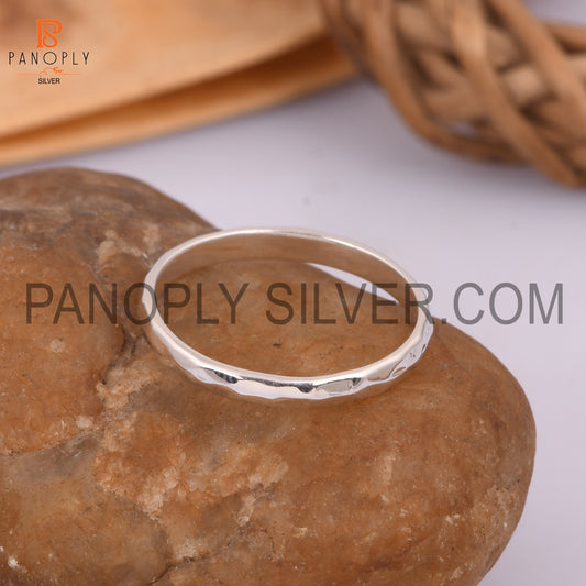 Hammered Band 925 Silver Ring Daily Wear Ring